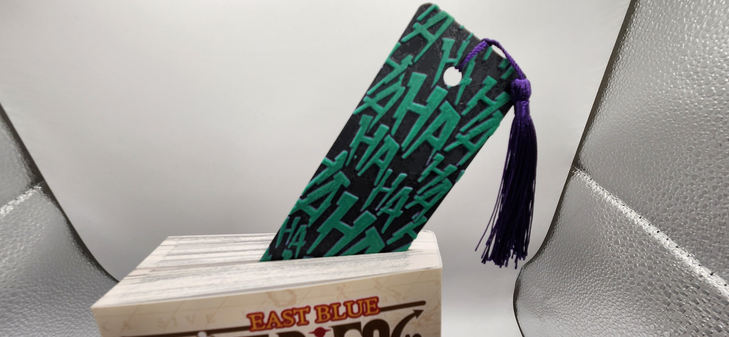 Joker haha Green and Purple 3D Printed inspired Bookmark 2x8 - Anime inspired Bookmark for Book Lovers and Anime fans