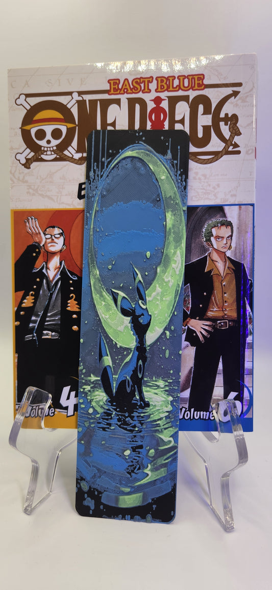 Umbreon PoKemon 3D Printed inspired GLOWS IN THE DARK Bookmark 2x8 - Anime inspired Bookmark for Book Lovers and Anime fans