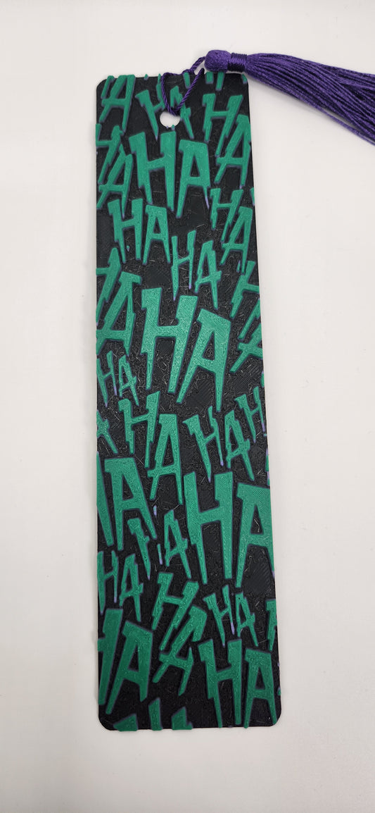 Joker haha Green and Purple 3D Printed inspired Bookmark 2x8 - Anime inspired Bookmark for Book Lovers and Anime fans
