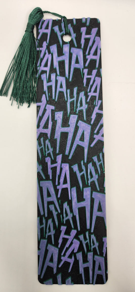 Joker HAHA Purple and Black 3D Printed inspired Bookmark 2x8 - Anime inspired Bookmark for Book Lovers and Anime fans