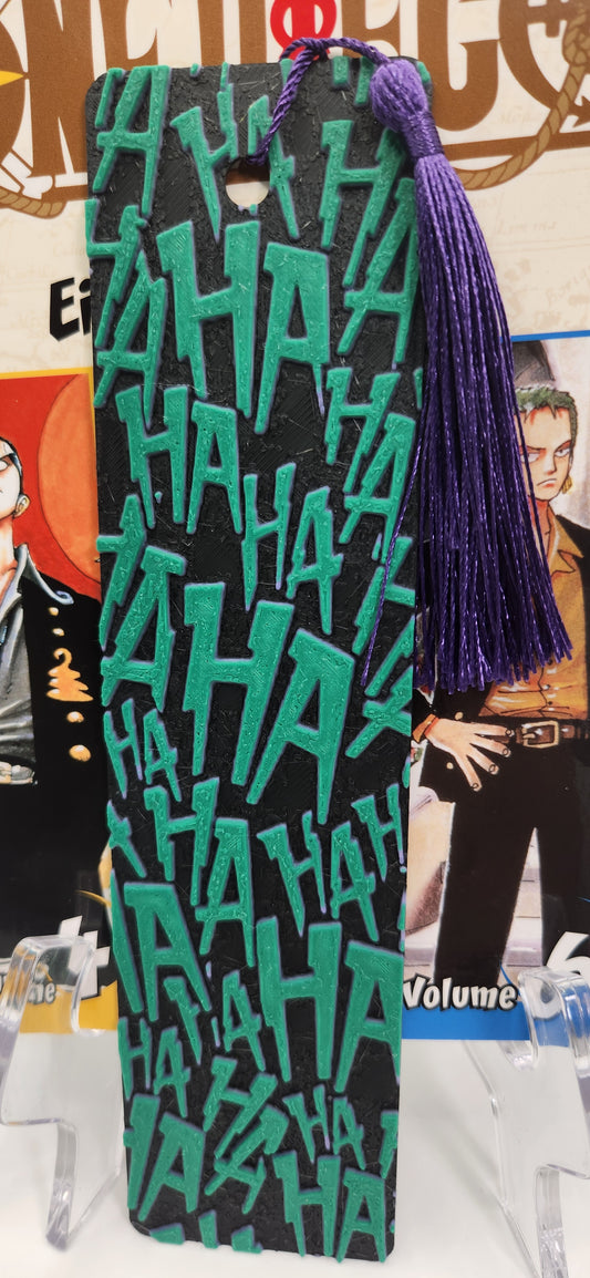 Joker haha Green and Purple 3D Printed inspired Bookmark 2x8 - Anime inspired Bookmark for Book Lovers and Anime fans