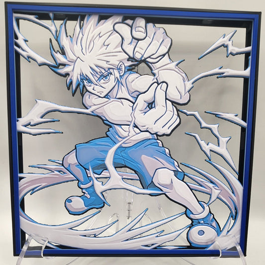 Hunter x Hunter Killua Inspired 3D Hueforge Art Prints 200x200mm with Frame