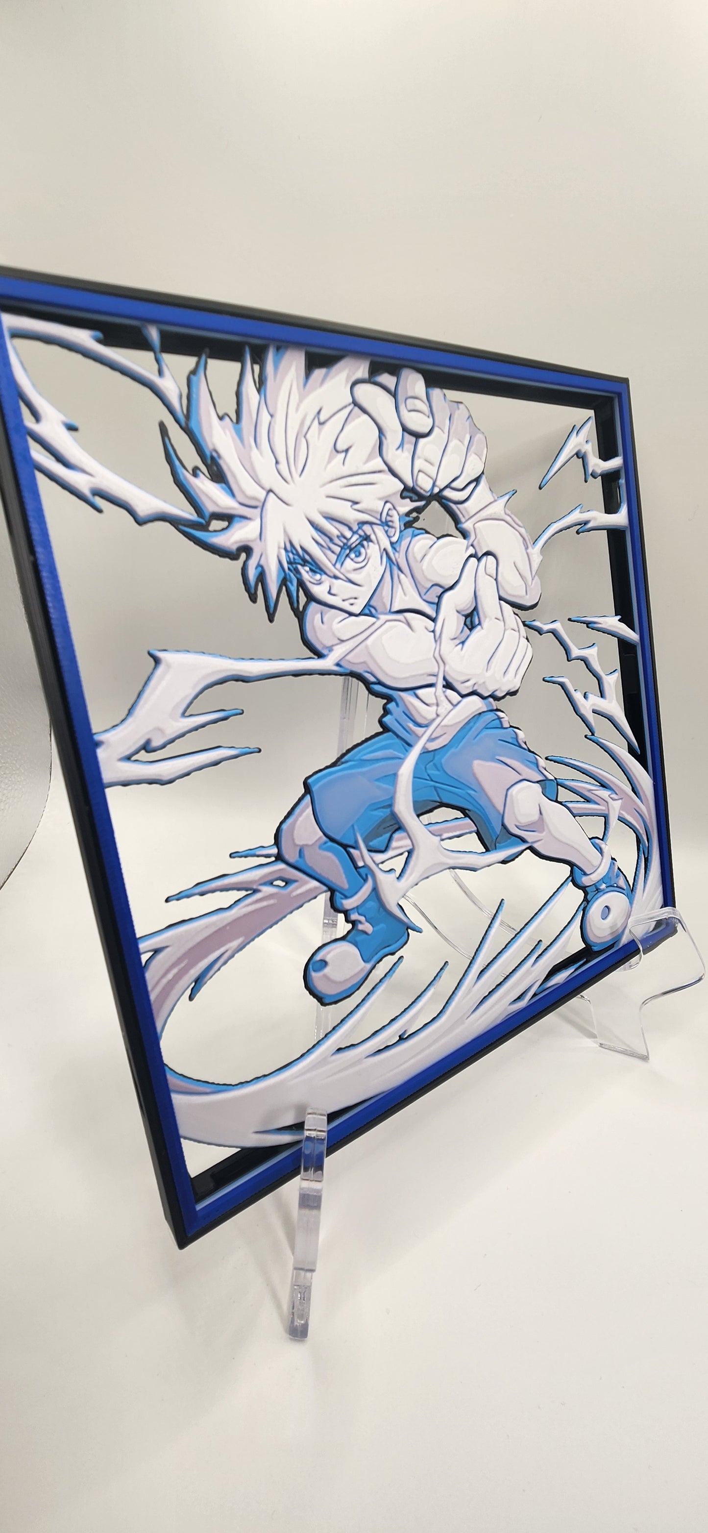 Hunter x Hunter Killua Inspired 3D Hueforge Art Prints 200x200mm with Frame