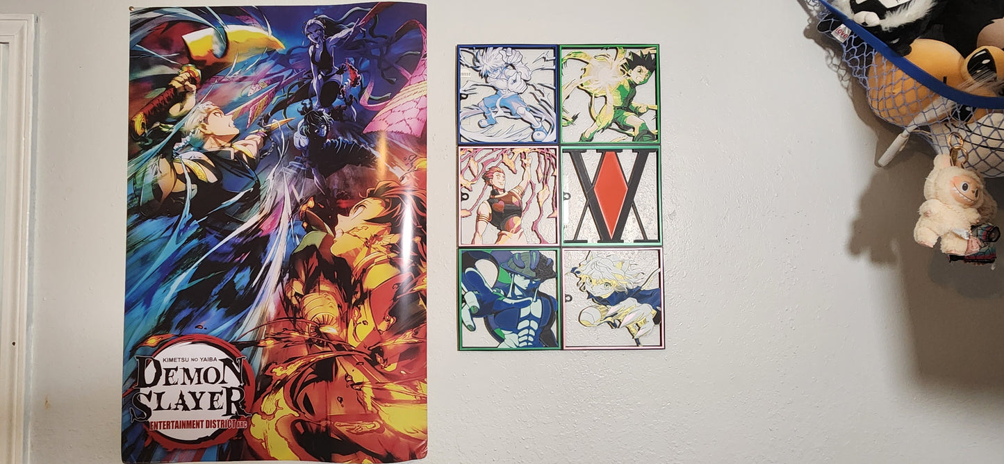 Hisoka Hunter x Hunter inspired 3D huefoge Wall Art with Frame 200x200mm