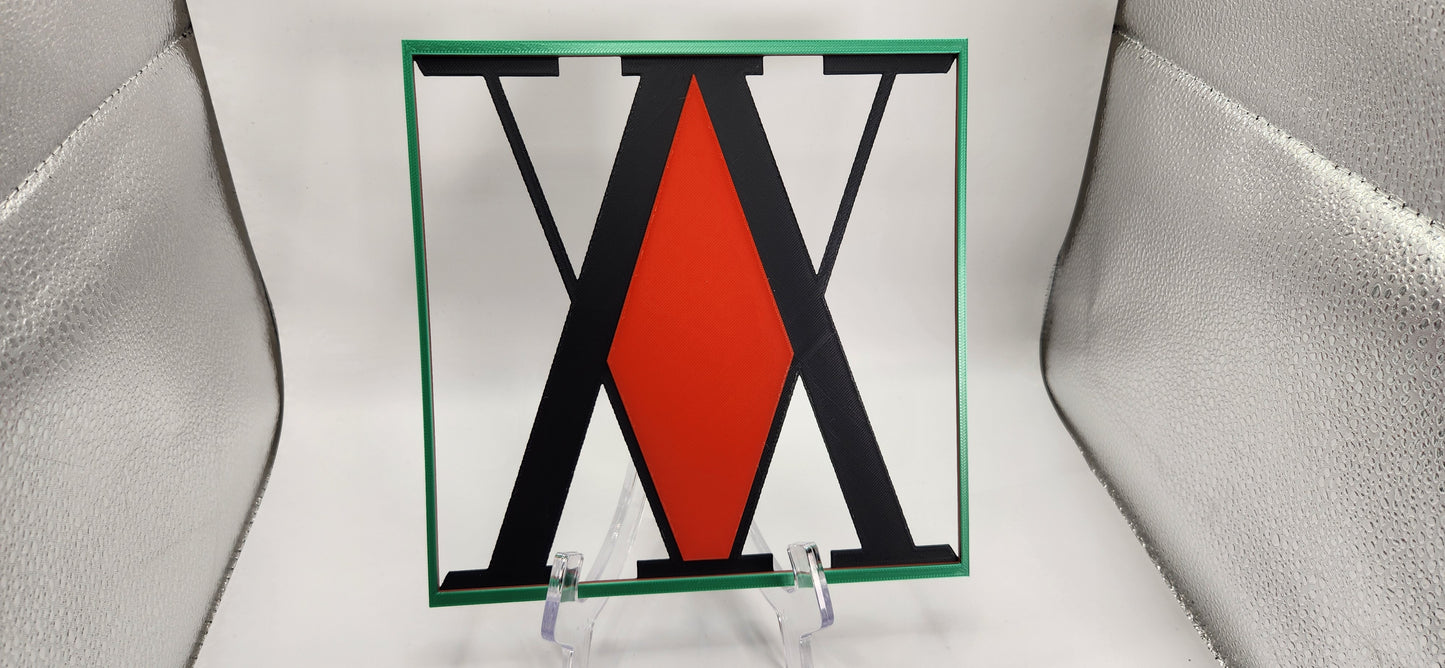 Hunter X Hunter License Logo Inspired 3D Hueforge Wall art with Frame 200x200mm