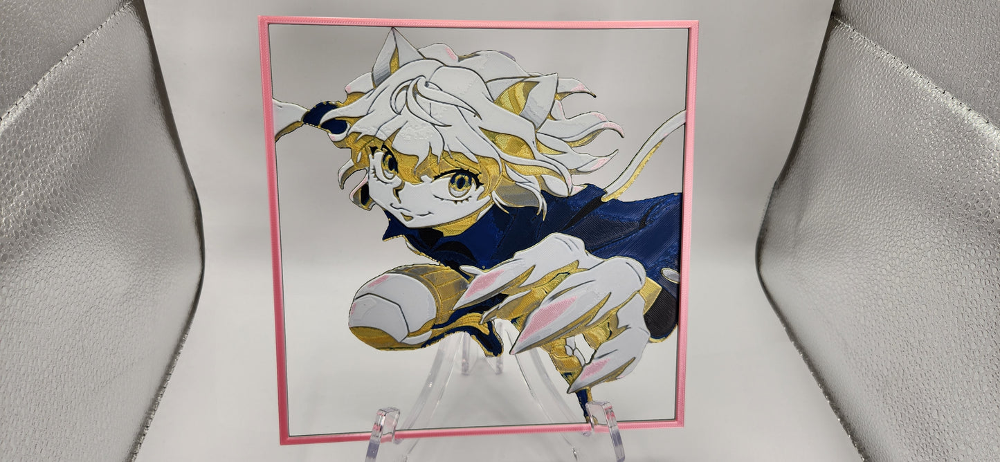Neferpitou Hunter x Hunter Inspired 3D hueforge Wall art with Frame 200x200 mm