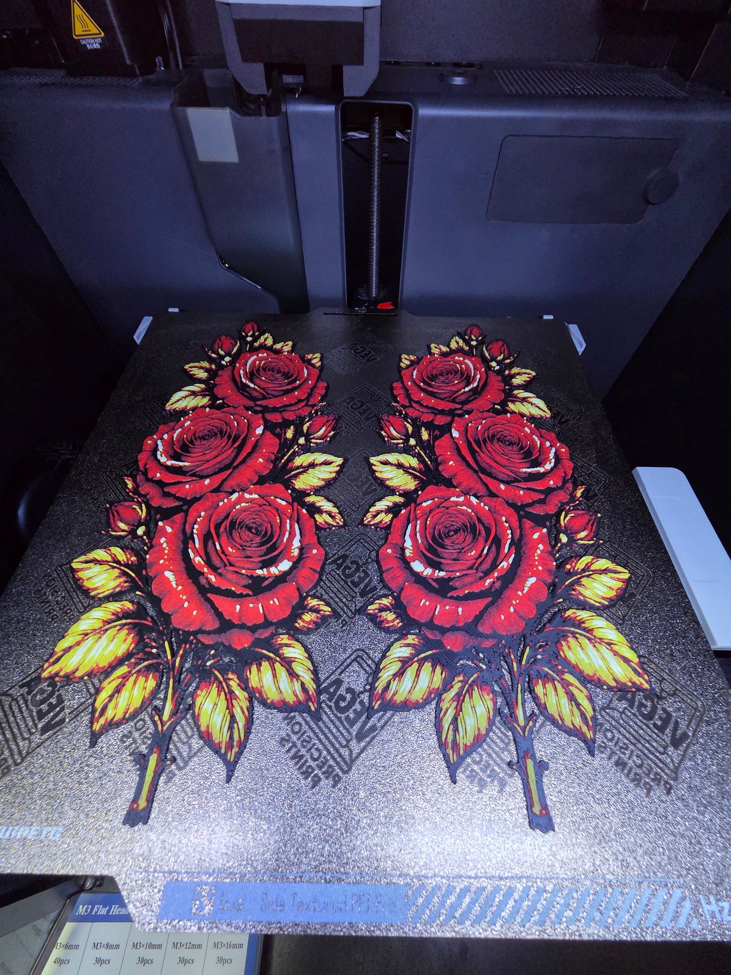 Red or Pink Decor Rose 3D printed 4in x 9in