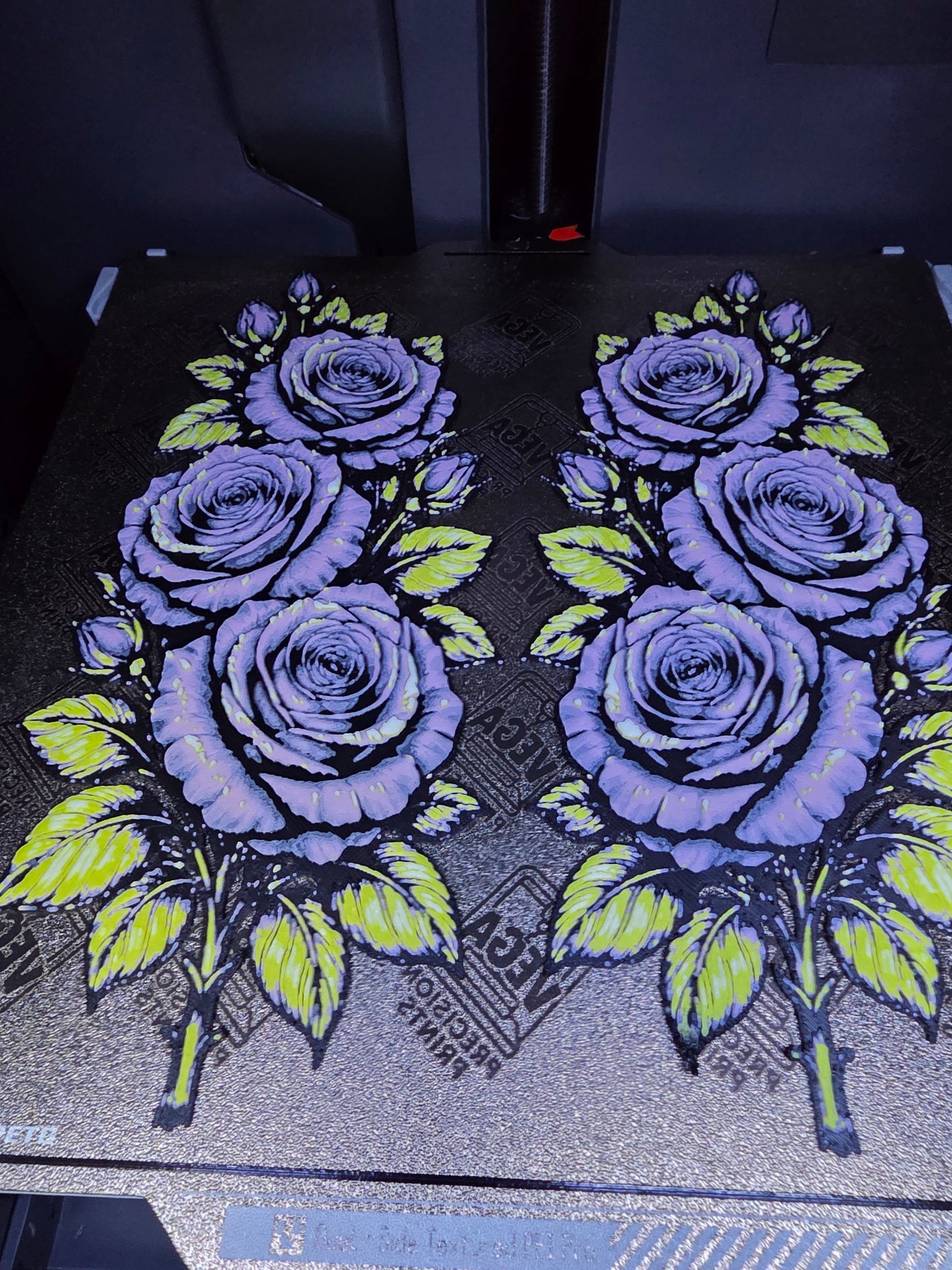 Red or Pink Decor Rose 3D printed 4in x 9in