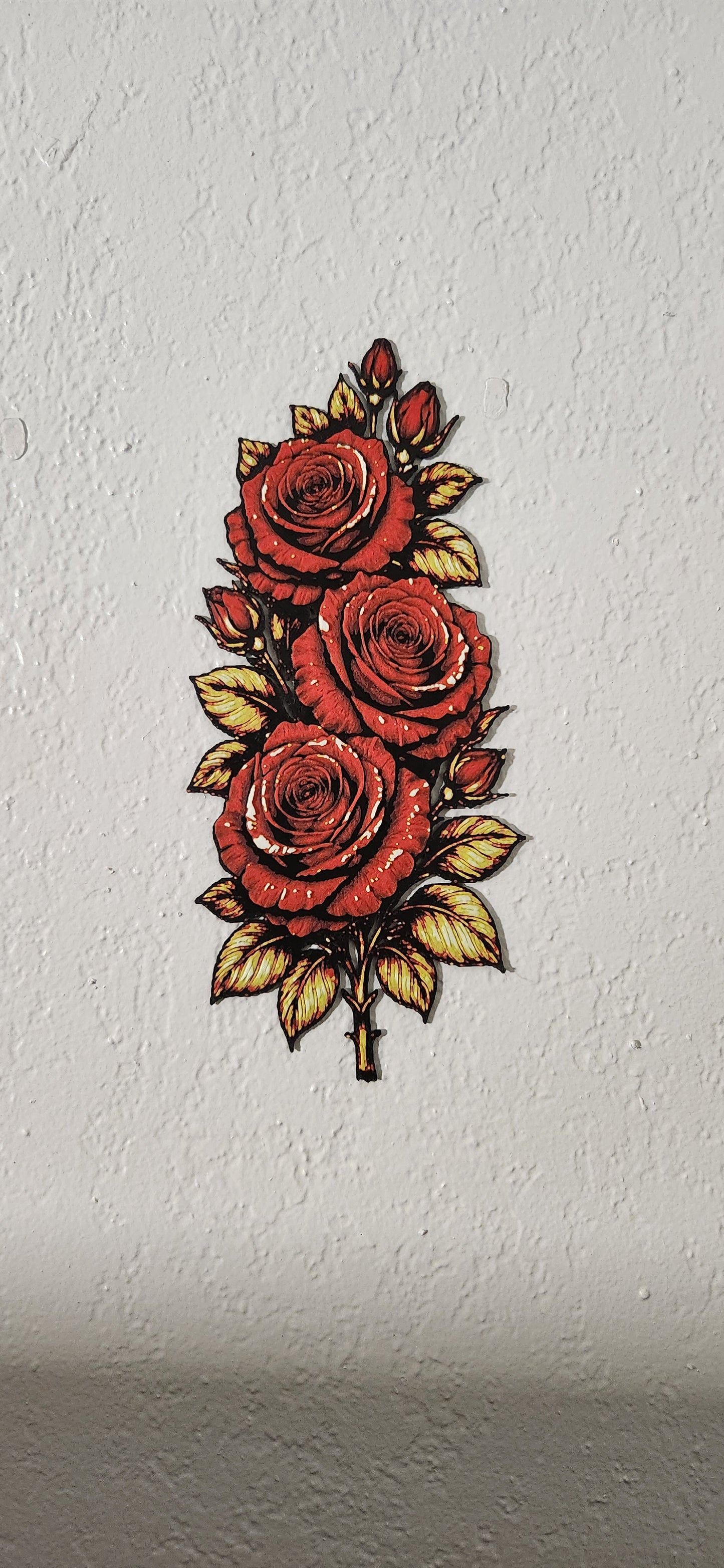 Red or Pink Decor Rose 3D printed 4in x 9in
