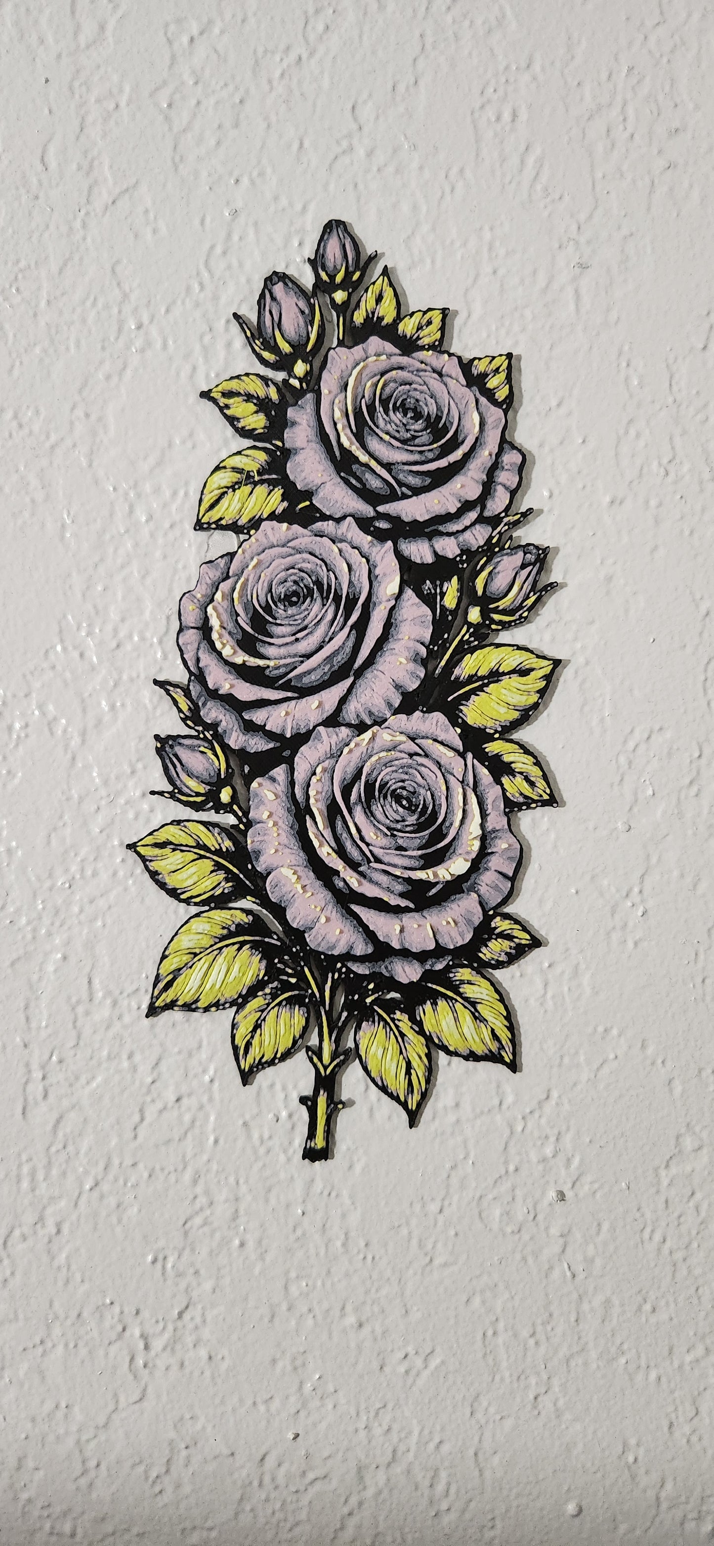 Red or Pink Decor Rose 3D printed 4in x 9in