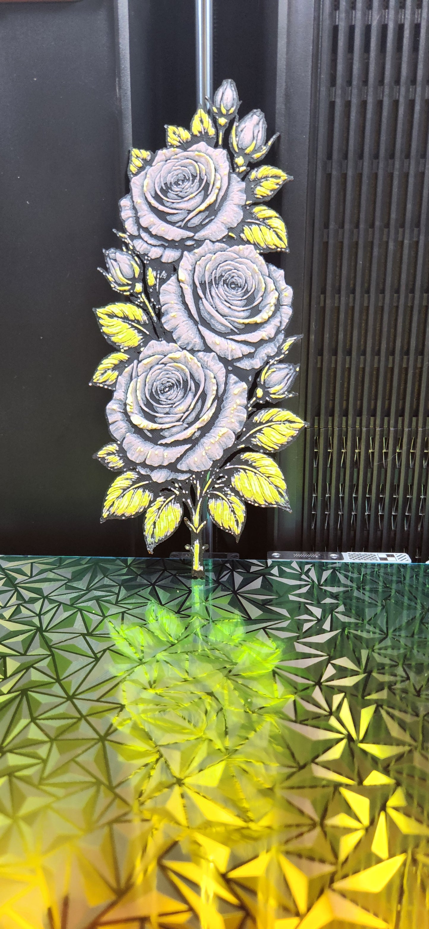 Red or Pink Decor Rose 3D printed 4in x 9in