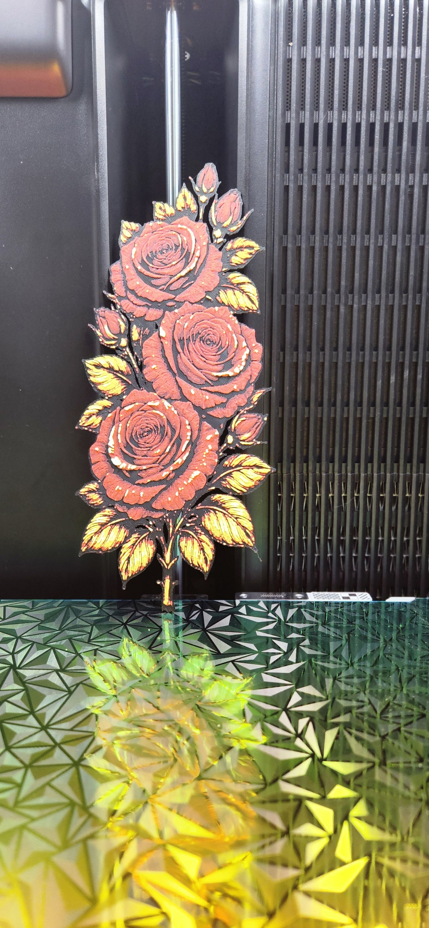 Red or Pink Decor Rose 3D printed 4in x 9in