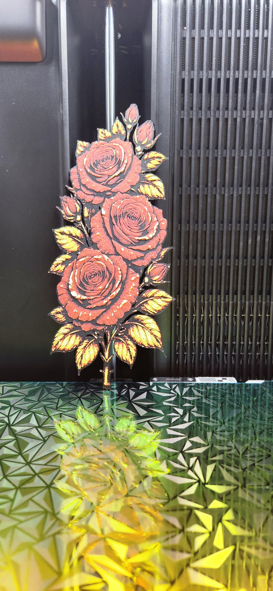 Red or Pink Decor Rose 3D printed 4in x 9in