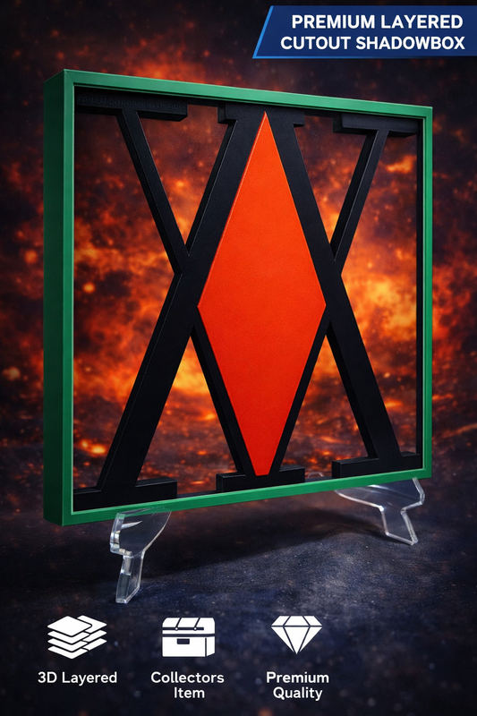 Hunter X Hunter License Logo Inspired 3D Hueforge Wall art with Frame 200x200mm